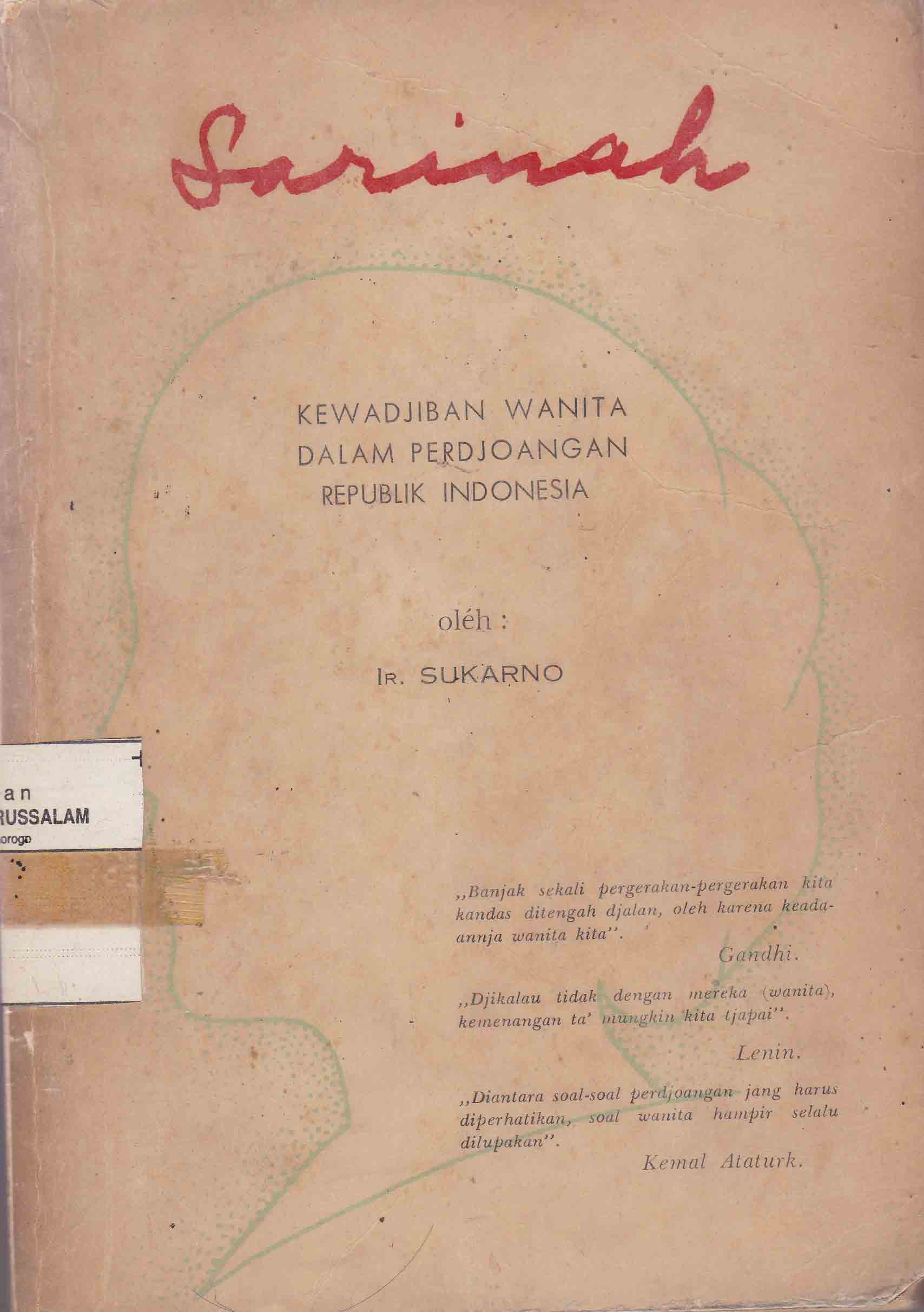 Kewadjiban Wanita dalam Perdjoangan Republik Indonesia