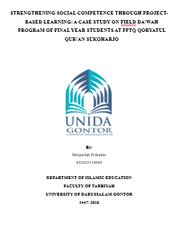 PENGUATAN KOMPETENSI SOSIAL MELALUI PEMBELAJARAN BERBASIS PROYEK: STUDI KASUS PADA PROGRAM DA’WAH LAPANGAN SANTRI TINGKAT AKHIR DI PPTQ QORYATUL QUR’AN SUKOHARJO